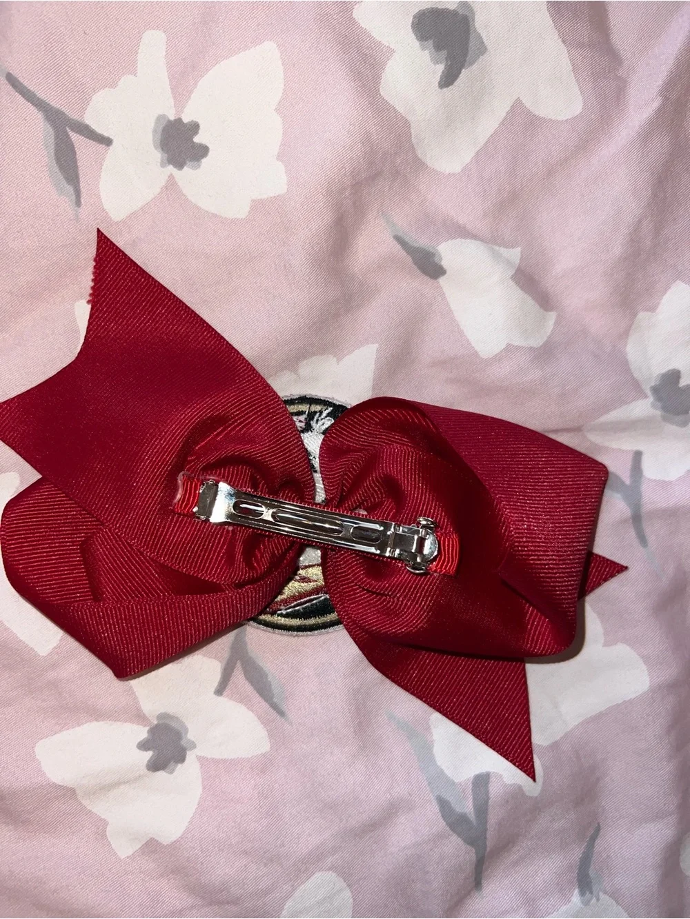 New! Divine Creations Kids FSU Hair Bow with Team Patch garnet Florida State Un